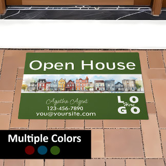 Marketing van open huizen in onroerend goed deurmat