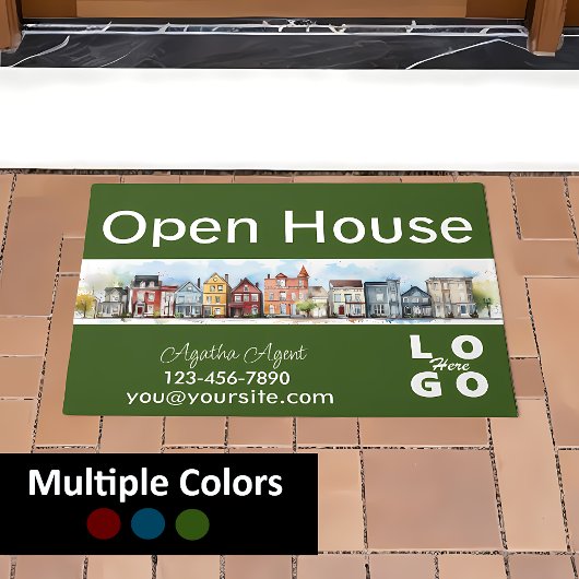 Marketing van open huizen in onroerend goed deurmat