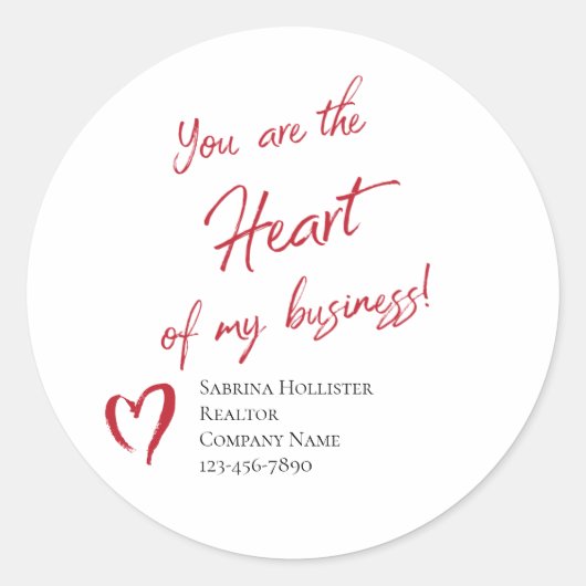 Marketing van Realtor Marketing Valentijnsdag Ronde Sticker (Voorkant)