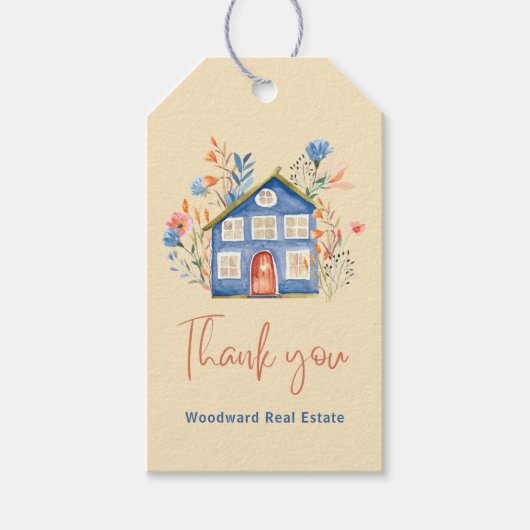 Marketing vastgoeddoorverwijzing | Dank u Trendy Cadeaulabel (Voorkant)