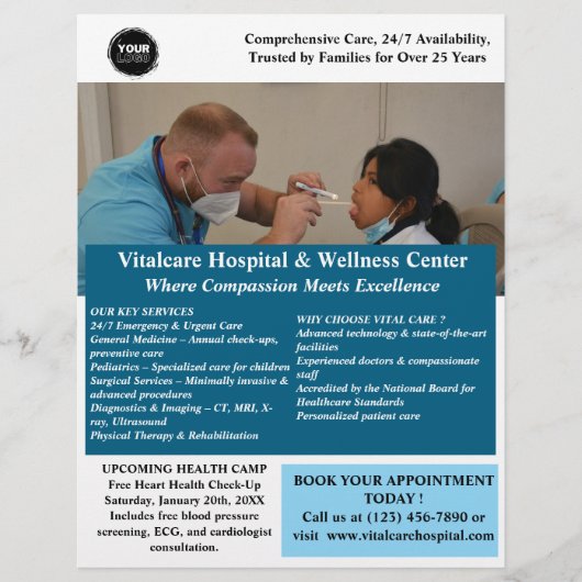 Marketing voor ziekenhuis of kliniek flyer (Voorkant)