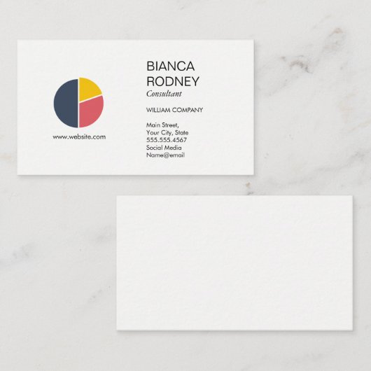 Marketingadvies | Cirkeldiagram Analytics Stippen Visitekaartje (Voorkant / Achterkant)