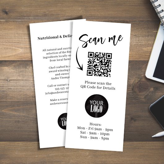 Marketingbrochure Logo Eenvoudige QR-code Reclamekaart