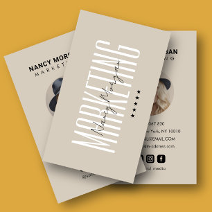 Marketingconsultant Beige Modern Profielafbeelding Visitekaartje