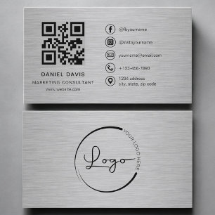 Marketingconsultant Metaal QR-code Visitekaartje