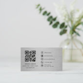 Marketingconsultant Metaal QR-code Visitekaartje (Staand voorkant)