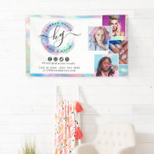 Marketingfoto's voor pastel Rainbow Logo Salon Sty Spandoek (Insitu)