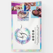 Marketingfoto's voor pastel Rainbow Logo Salon Sty Spandoek (Verticaal)