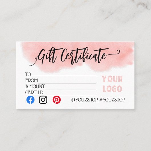 Marketingkorting voor relatiegeschenkcertificaat aanbevelingskaartje (Voorkant)