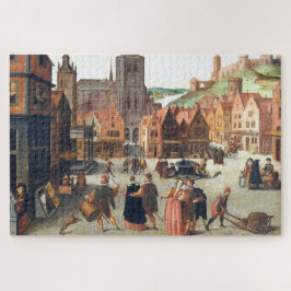 Marketplace in Bergen, Vlaamse Kunst Jigzaag Puzzl Legpuzzel