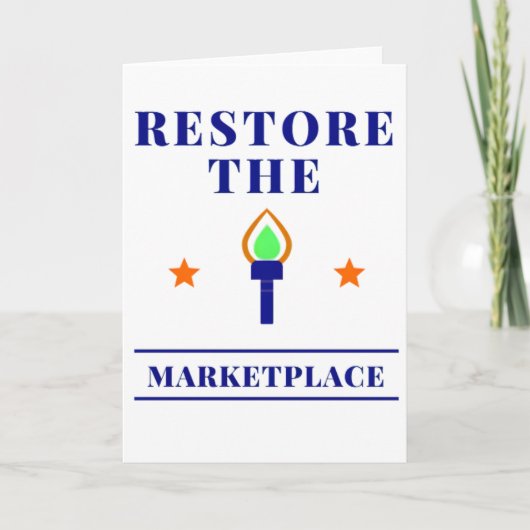 Marketplace of Ideas Free Speech Torch Kaart (Voorkant)