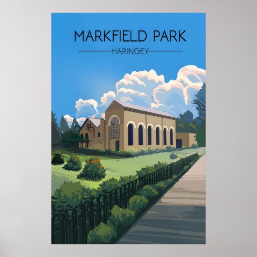 Markfield Park Haringey Londen Reisposter Poster (Voorkant)