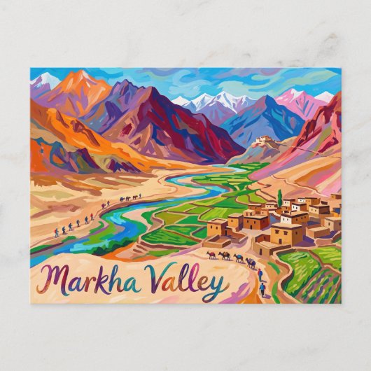 Markha-vallei India Briefkaart (Voorkant)