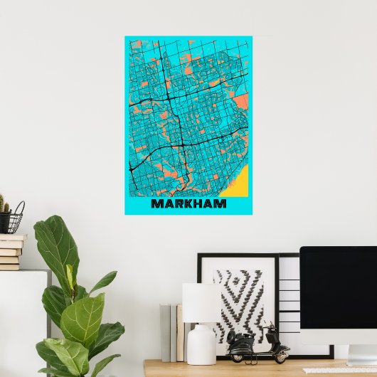 Markham - Canada Gloria City Map Poster (Thuiskantoor)