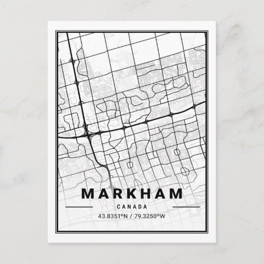 Markham Ontario Canada Travel City Map Poster Briefkaart (Voorkant)