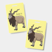 Markhor geit cartoon illustratie badge (Voor- en achterkant)