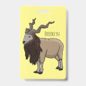 Markhor geit cartoon illustratie badge (Achterkant)