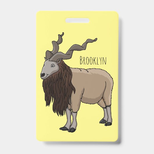 Markhor geit cartoon illustratie badge (Voorzijde)
