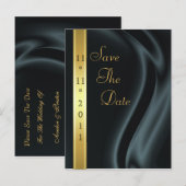 Markies Black Silk Gold Save The Date Briefkaart (Voorkant / Achterkant)