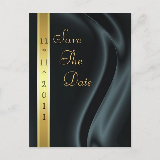 Markies Black Silk Gold Save The Date Briefkaart (Voorkant)