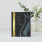 Markies Black Silk Gold Save The Date Briefkaart (Staand voorkant)