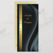 Markies Black Silk Gold Wedding Programma Programmakaart (Voorkant / Achterkant)