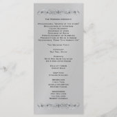 Markies Blauwgroen Silk Silver Wedding Programma Programmakaart (Achterkant)