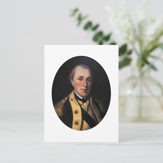 Markies de Lafayette (handtekening op keerzijde) Briefkaart (Staand voorkant)