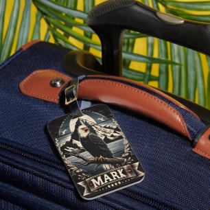 Mark's Eagle Onder Moonlight Bagagelabel