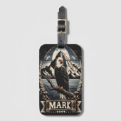 Mark's Eagle Onder Moonlight Bagagelabel (Voorkant (verticaal))