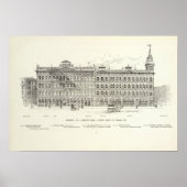 Markt aan de zuidzijde Main en Beale Poster (Voorkant)