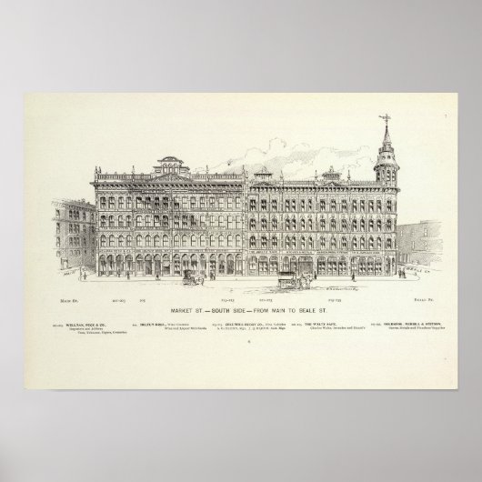 Markt aan de zuidzijde Main en Beale Poster (Voorkant)