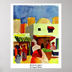 Markt Algiers tegen augustus Macke Poster