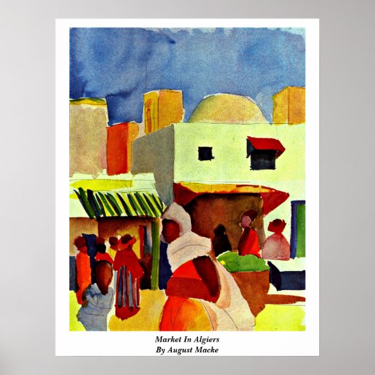 Markt Algiers tegen augustus Macke Poster (Voorkant)