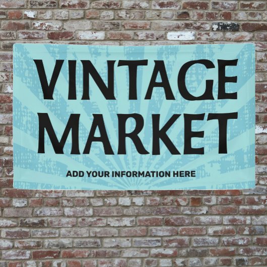 markt banner retro stralen