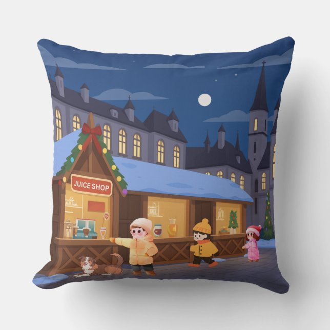 Markt bij maanlicht kussen (Voorkant)