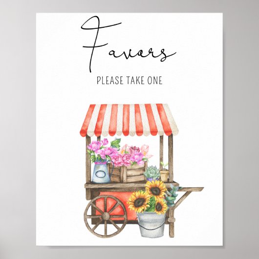 Markt bloemen - Favors, neem een poster (Voorkant)