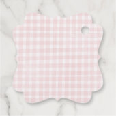 Markt Bruidsfeest Preppy Roze Gingham Bedankjes Labels (Achterkant)
