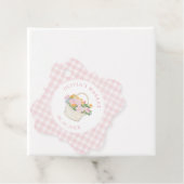Markt Bruidsfeest Preppy Roze Gingham Bedankjes Labels (In situ)