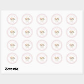 Markt Bruidsfeest Preppy Roze Gingham Ronde Sticker (Vel)
