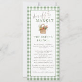 Markt Brunch Gingham Bruiloftsmenu Kaart (Voorkant)