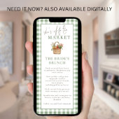 Markt Brunch Gingham Bruiloftsmenu Kaart