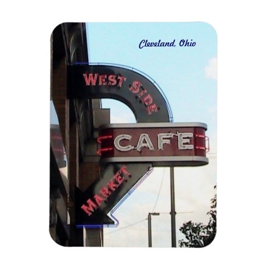 Markt Cafe Sign Cleveland Ohio Magnet Magneet (Verticaal)