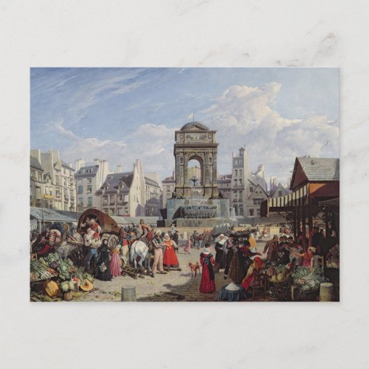 Markt en fontein van de instrumenten briefkaart (Voorkant)