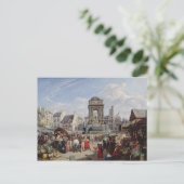 Markt en fontein van de instrumenten briefkaart (Staand voorkant)