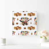 Markt en Motief fruit Vierkante Klok (Huis)