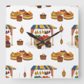 Markt en Motief fruit Vierkante Klok (Voorkant)