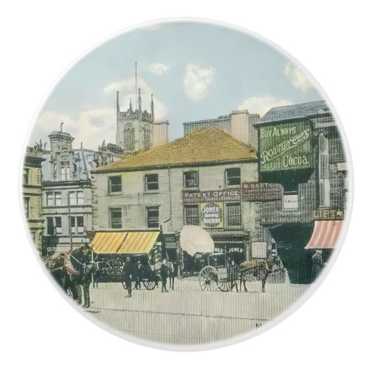  markt - Huddersfield Marketplace Keramische Knop (Voorkant)