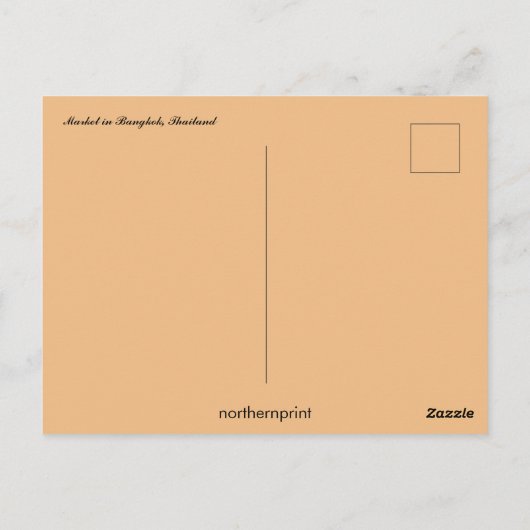 Markt in Bangkok en Thailand Briefkaart (Achterkant)