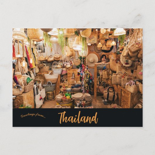 Markt in Bangkok en Thailand Briefkaart (Voorkant)